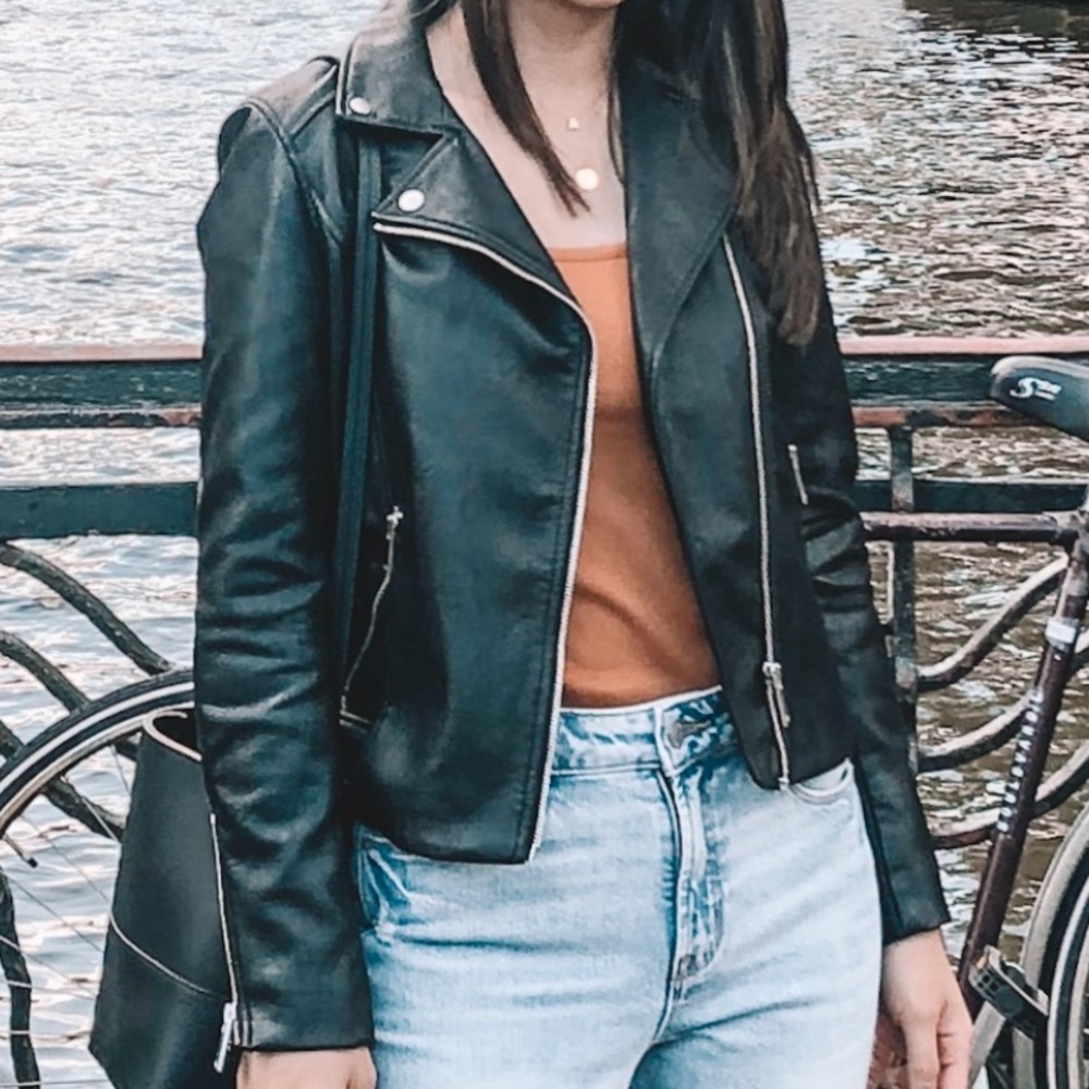 H&M Faux Black Leather Biker Jacket